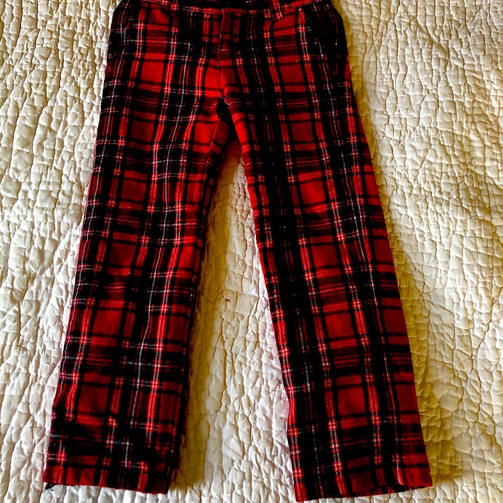 Jennie and Jack Red and Green Plaid Wool Pant 5